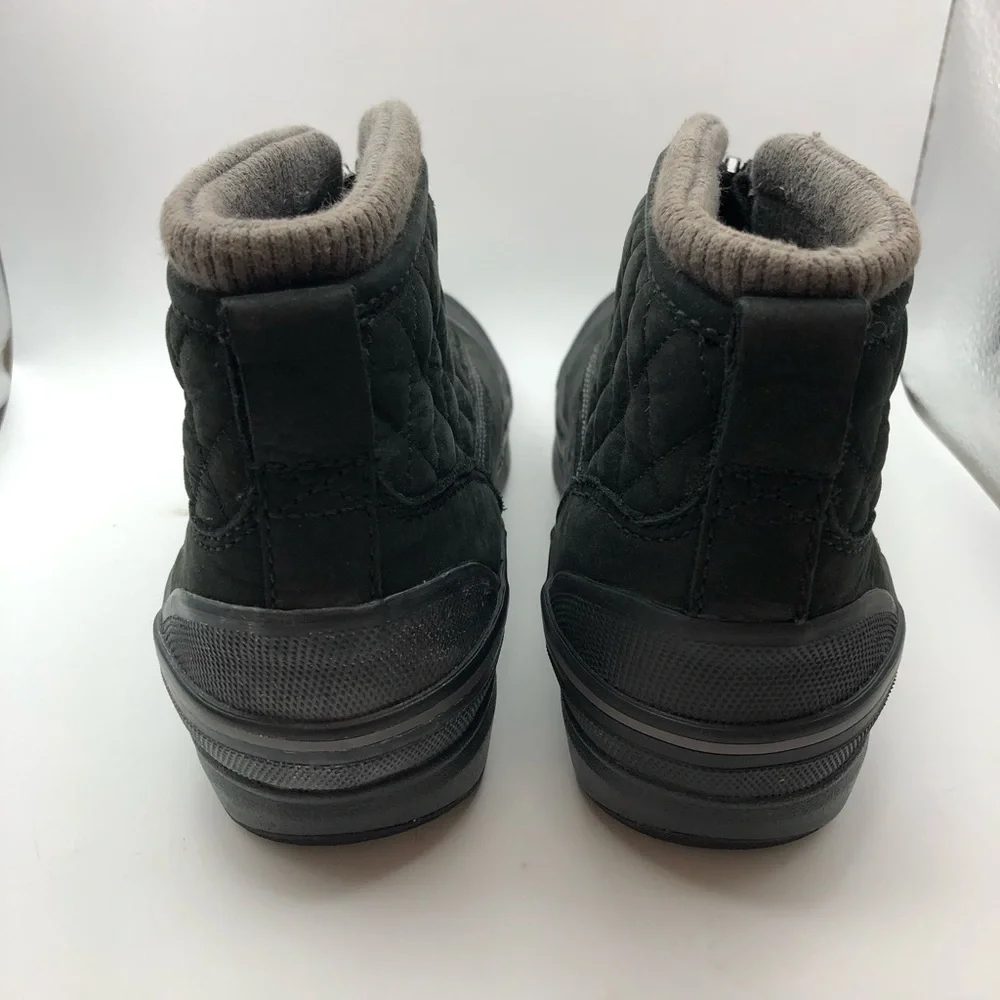 Clarks Black Quilted Winter Zip Ankle Boots